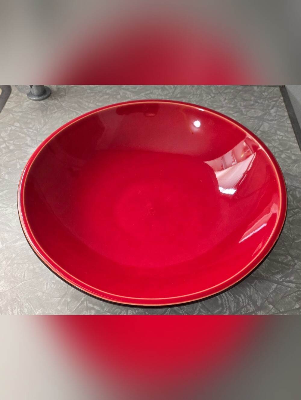VDS Val Do Sol Ceramics Pottery Red Serving Bowl 12"